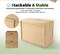 14.6” x 10.2” x 6.5” Stackable Bamboo Storage Bins with Lids & Handles – Organizer Boxes for Home, Kitchen, Office, Tableware, Clothing, Toys & Books